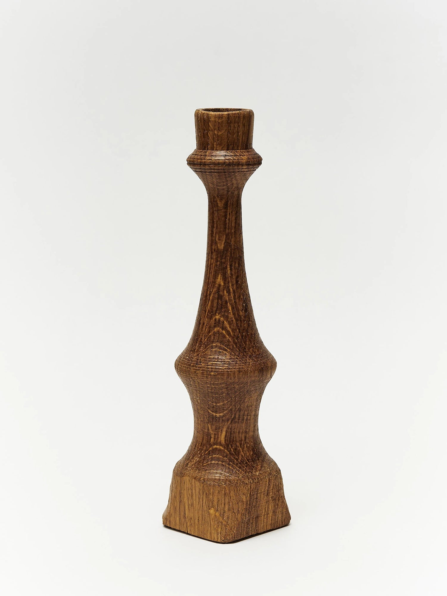 Oak wood candlestick