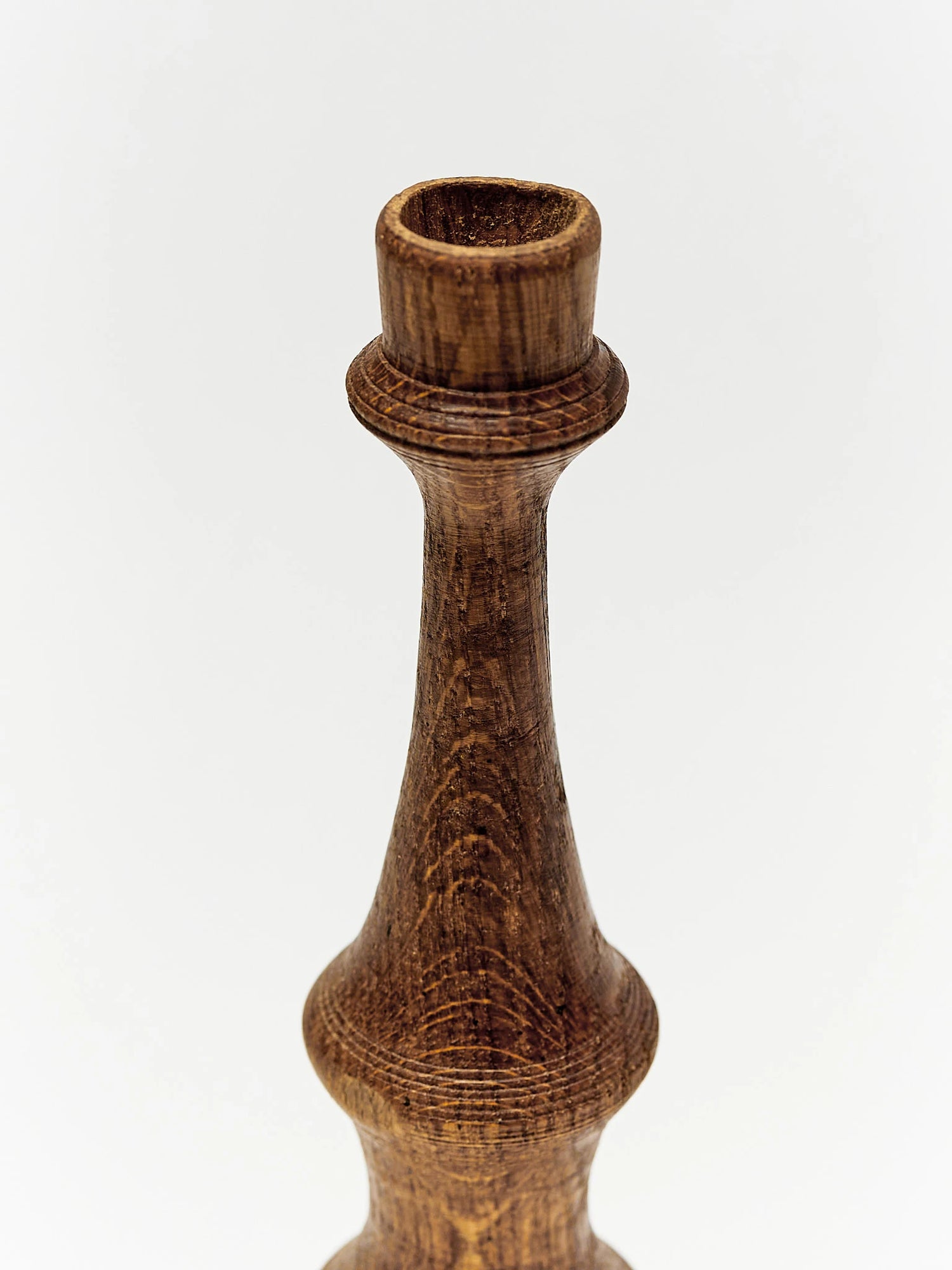 Oak wood candlestick