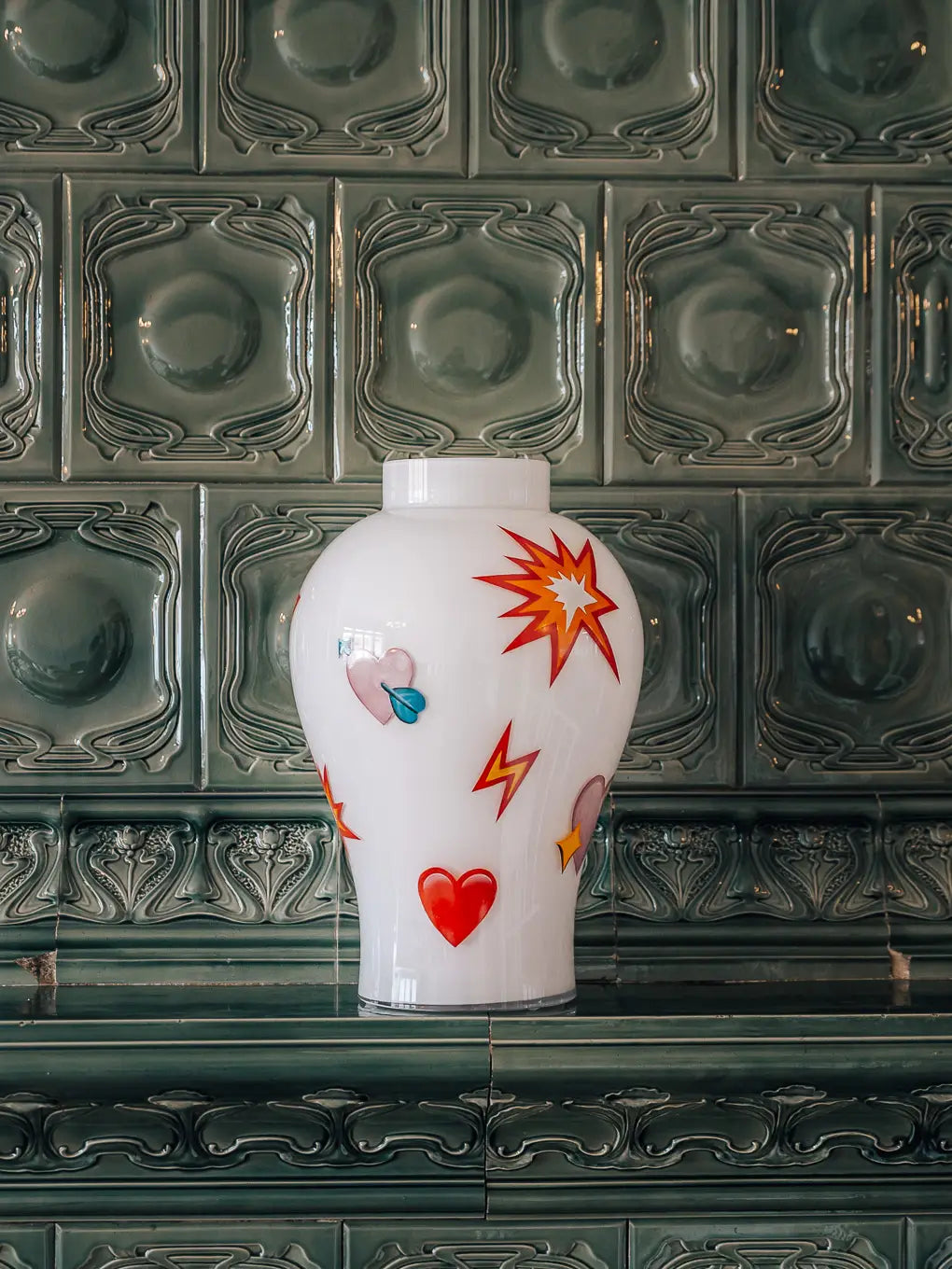 Colorful emoji vase