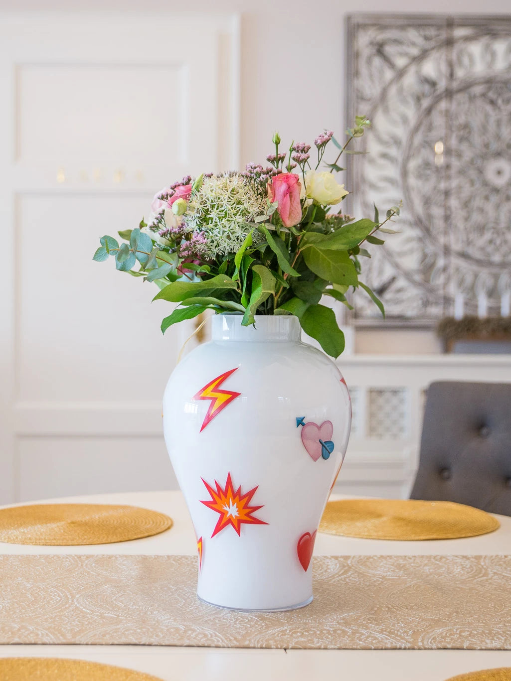 Colorful emoji vase