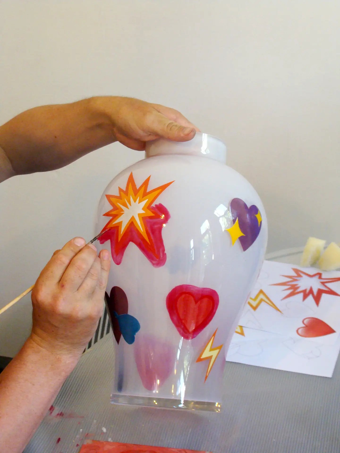 Colorful emoji vase