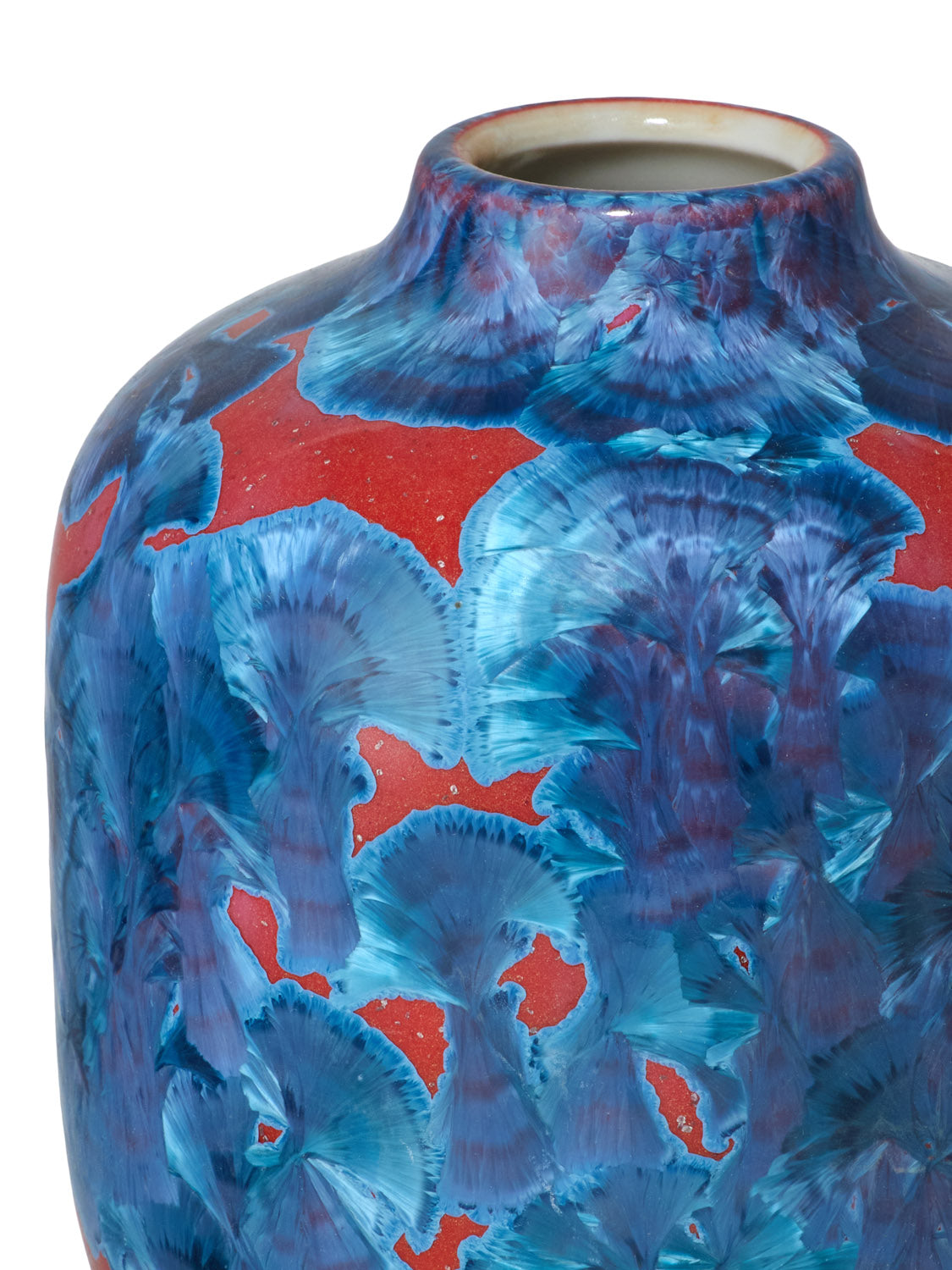 Crystalline I vase red-blue