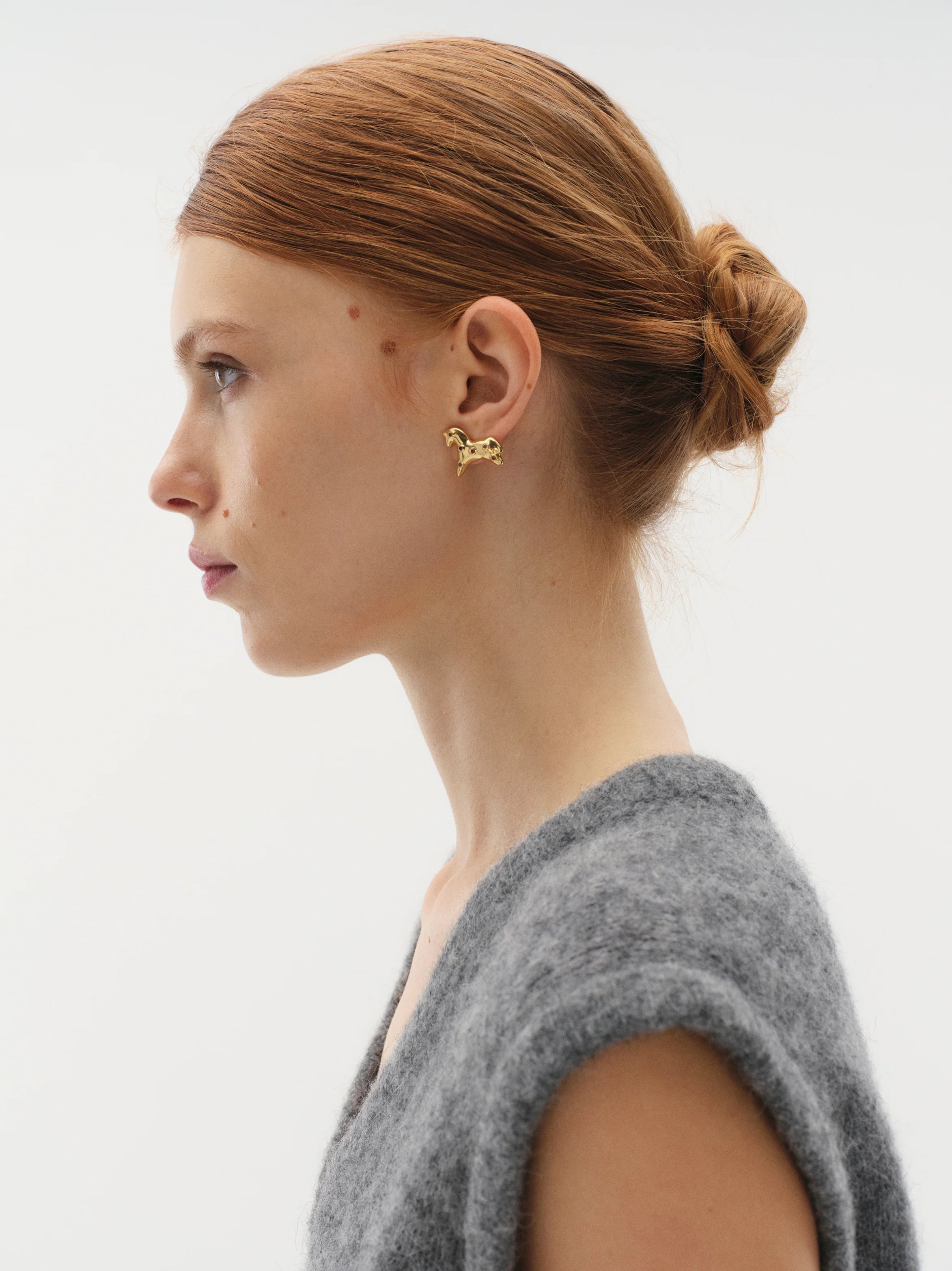 Lucky Earrings - in Gilding with Gemstone