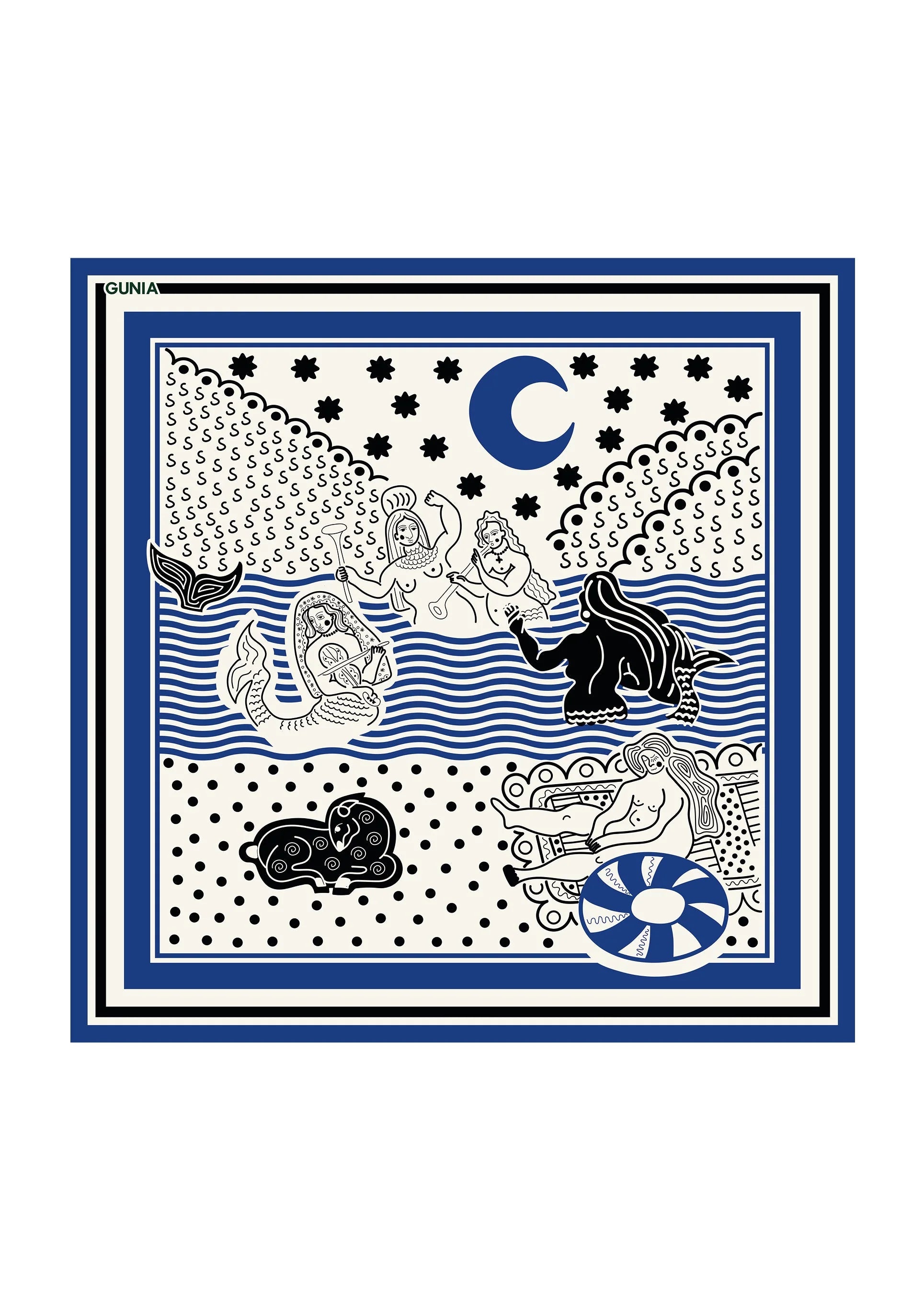 Silk Scarf Vedmid-Hora and Mermaids