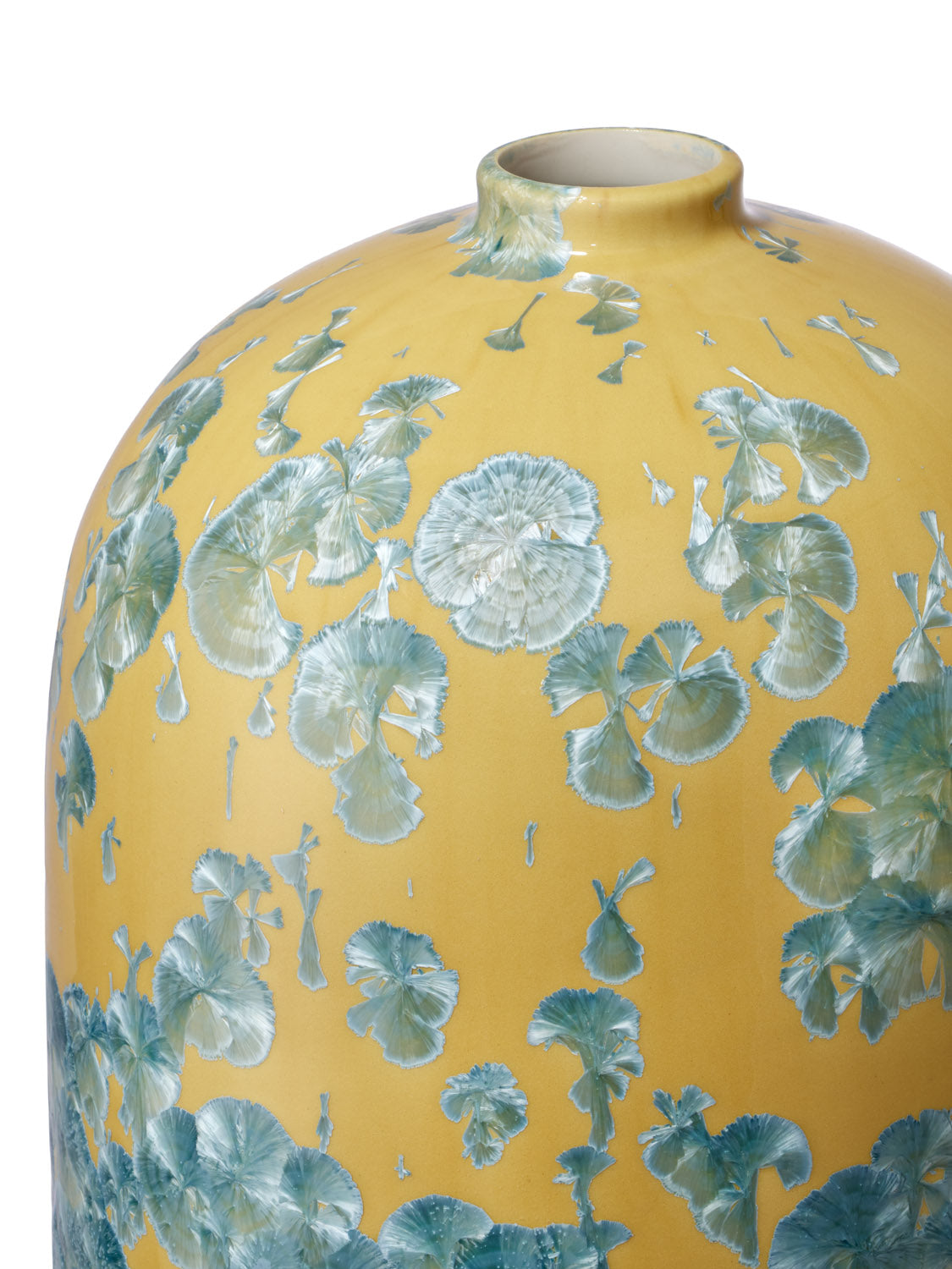 Crystalline I vase yellow-turquoise