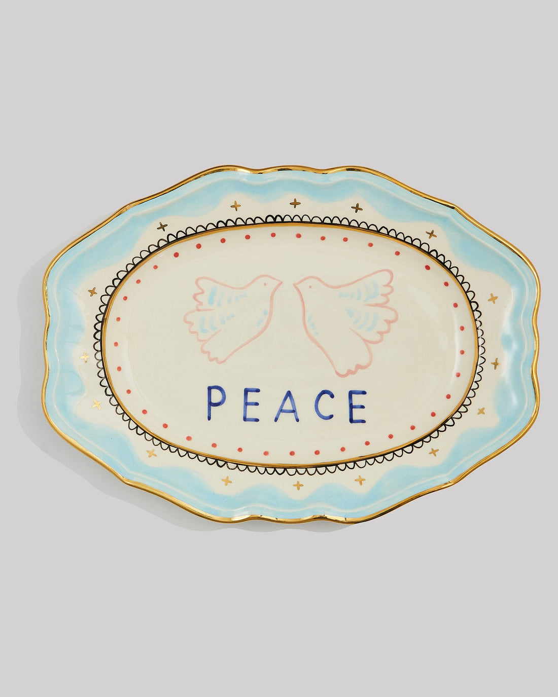 Peace oval plate