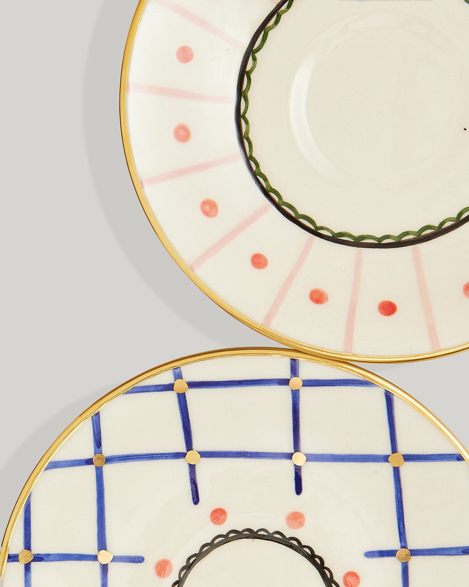 Multicolour cups &amp; saucer (set of 2)