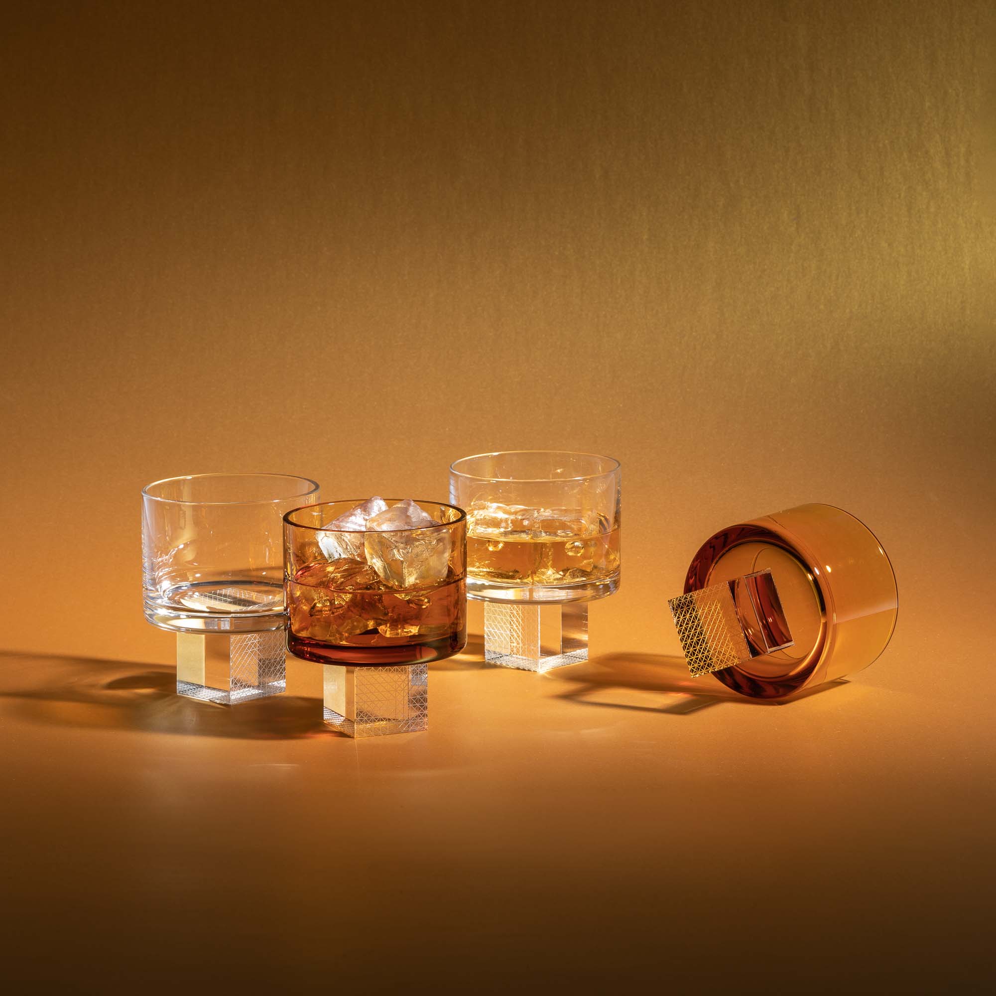 Amber Whisky Cube sklenice