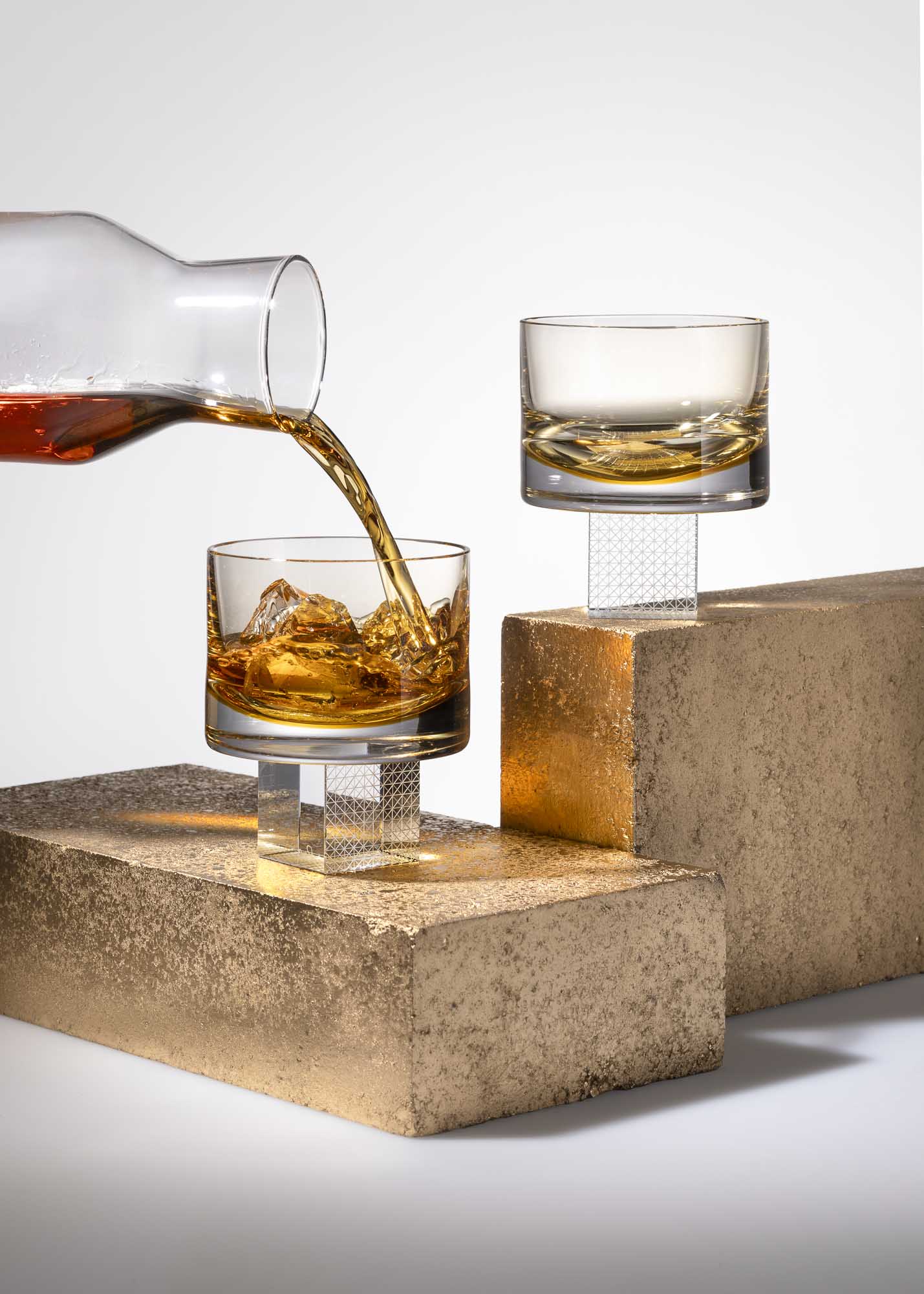 Amber Whiskey Cube glasses