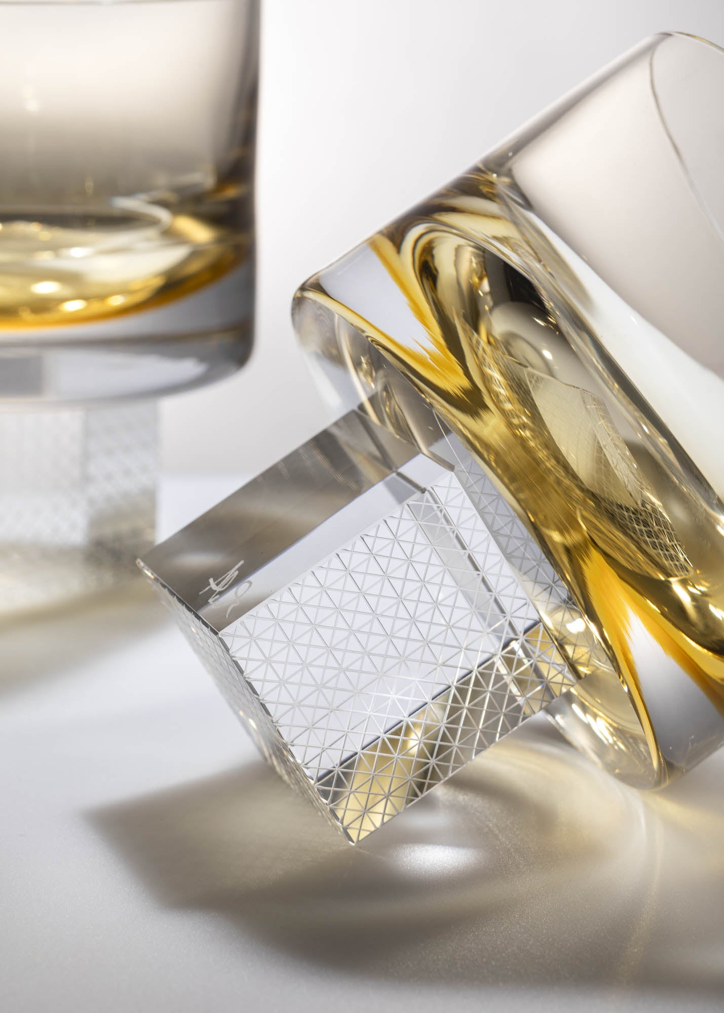 Amber Whiskey Cube glasses