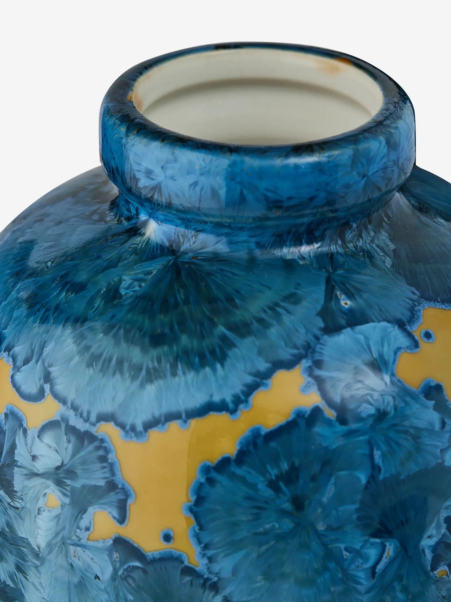 Crystalline vase yellow