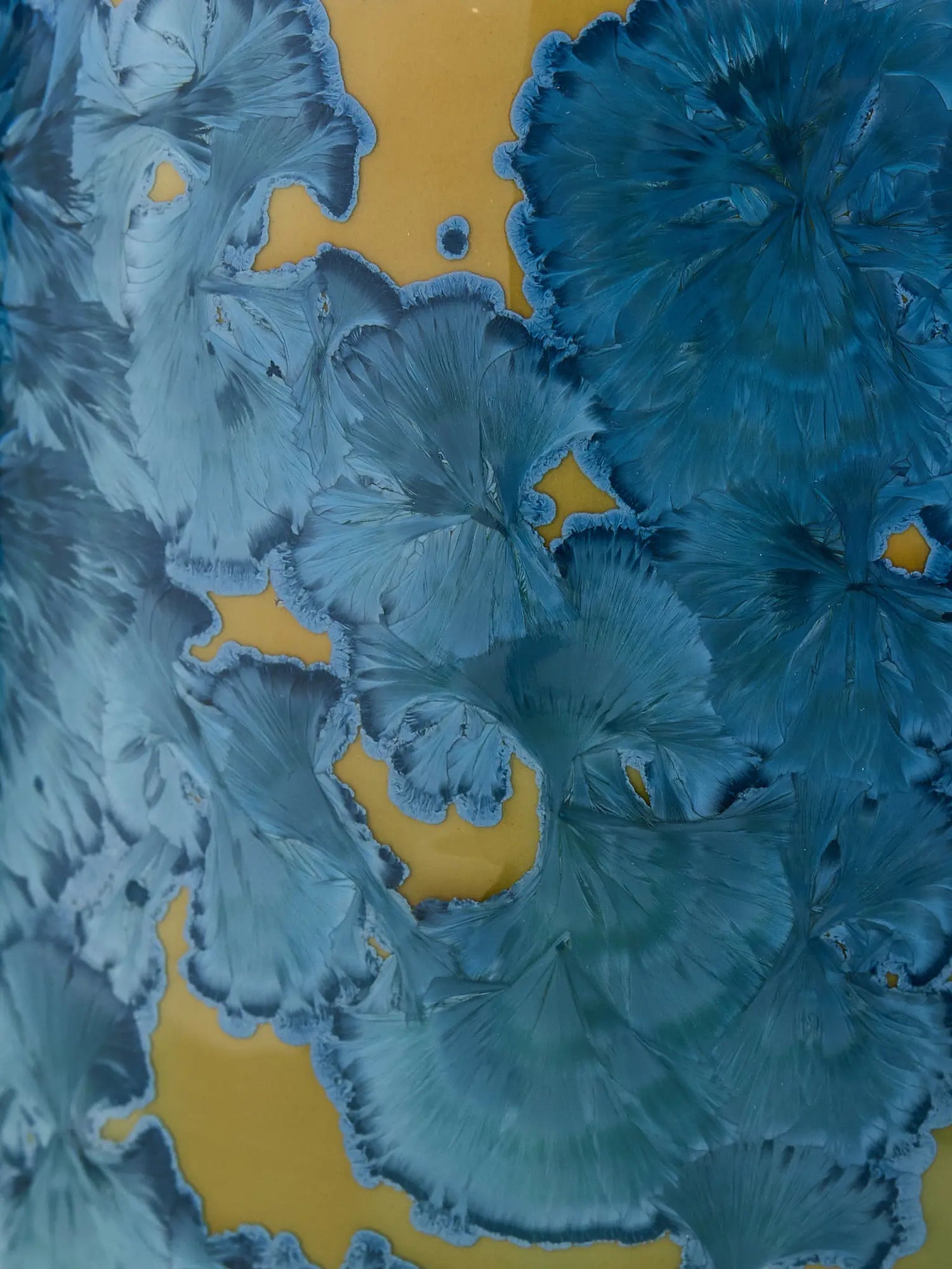 Crystalline vase yellow