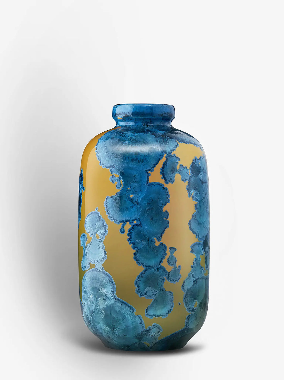 Crystalline vase yellow