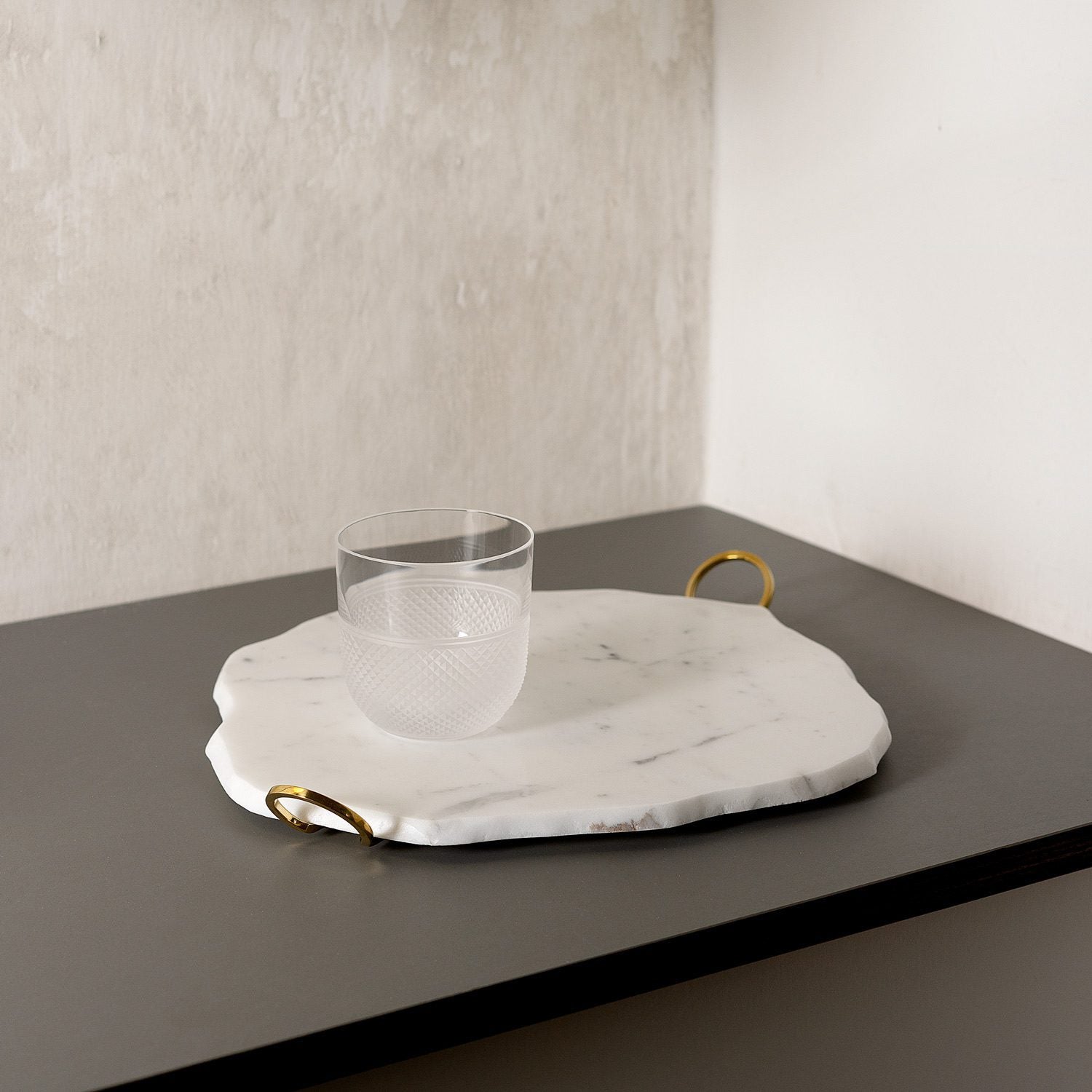 Marble tray with handles