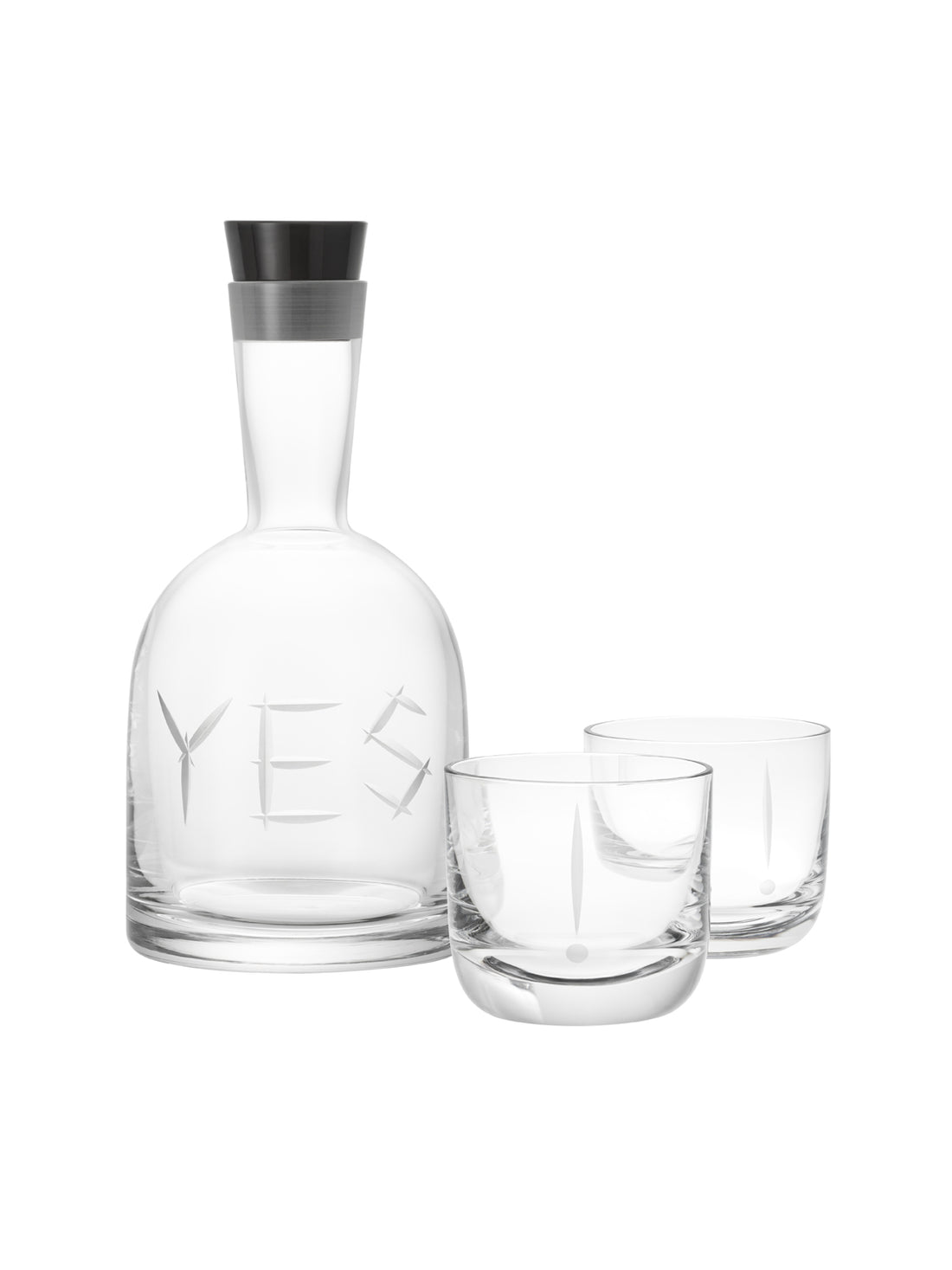 YES carafe and glasses