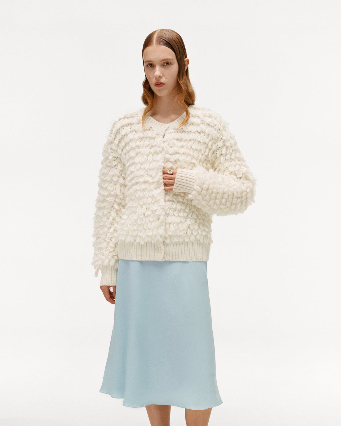 Vlněný kardigan - Mlečný