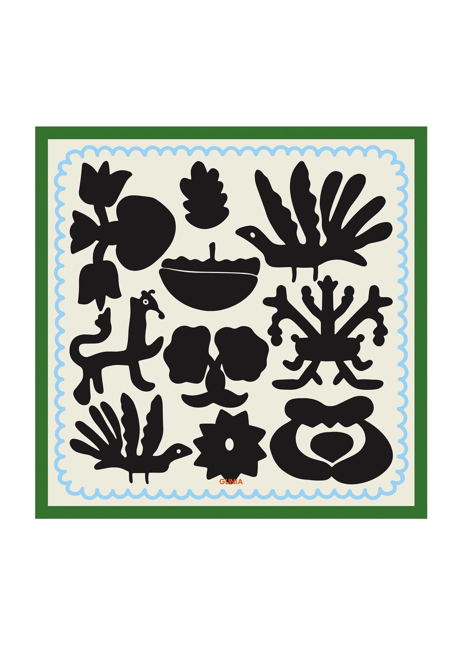 Silhouettes headscarf with a green trim