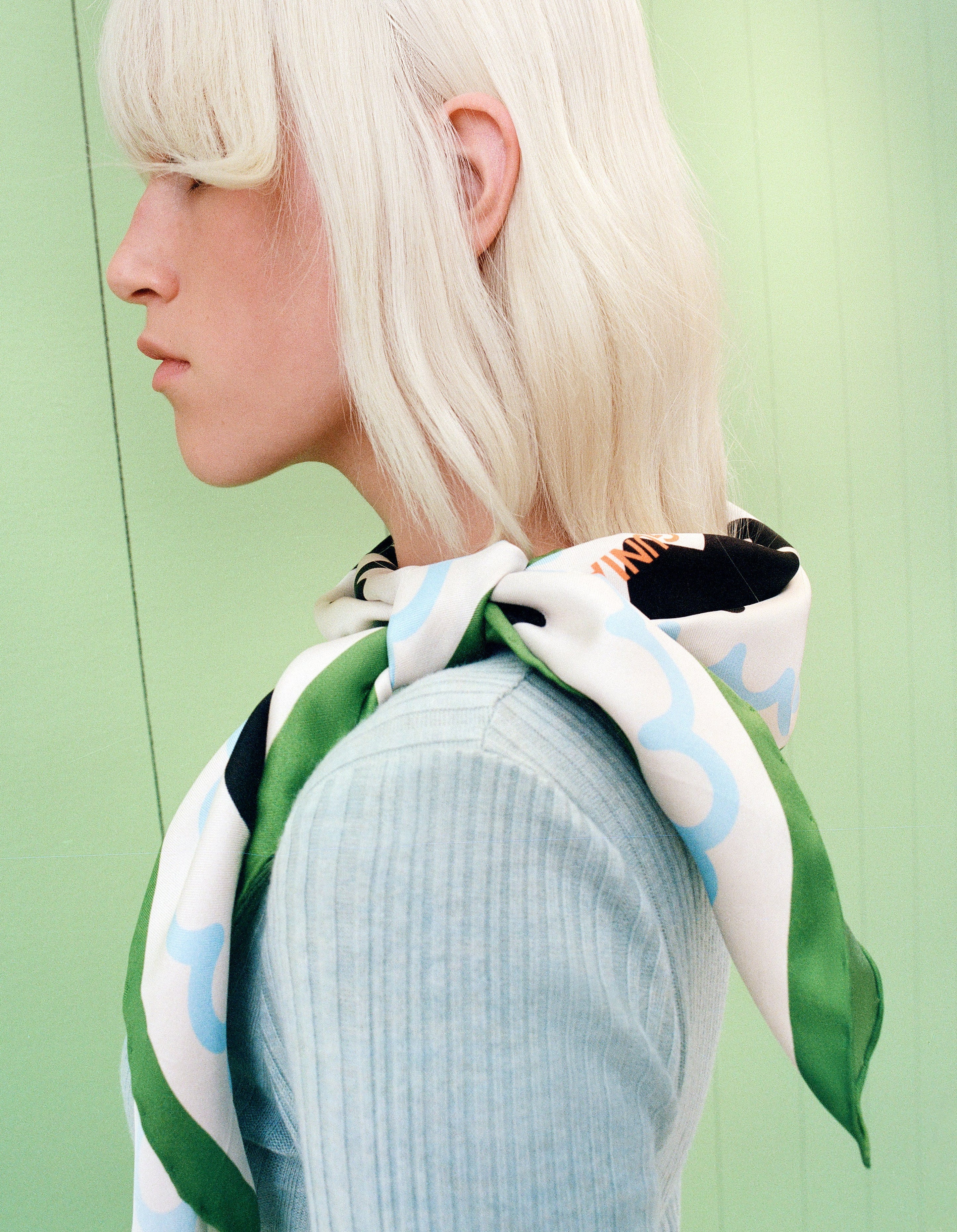 Silhouettes headscarf with a green trim