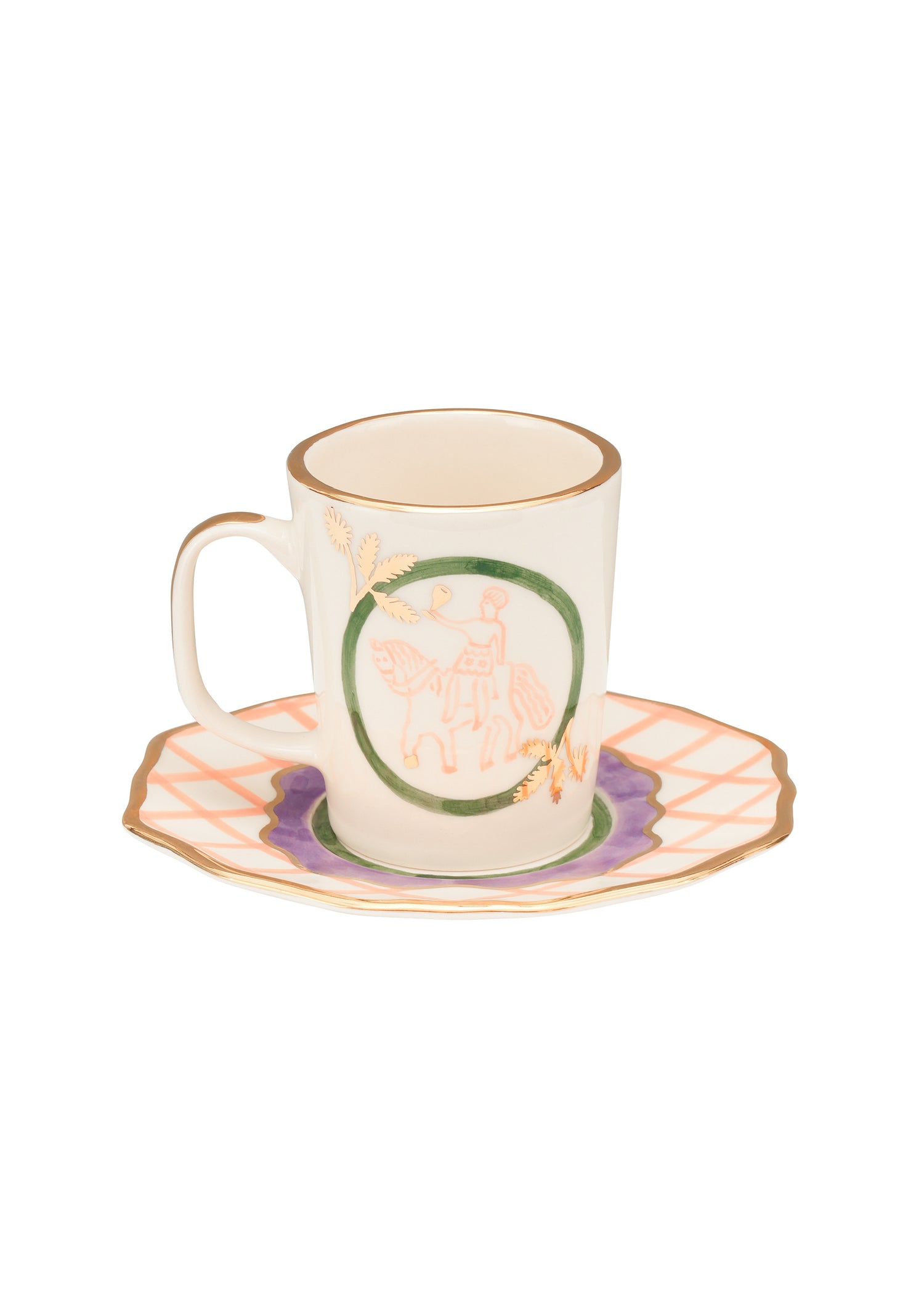 Horseman šálek s podšálkem - Zelený