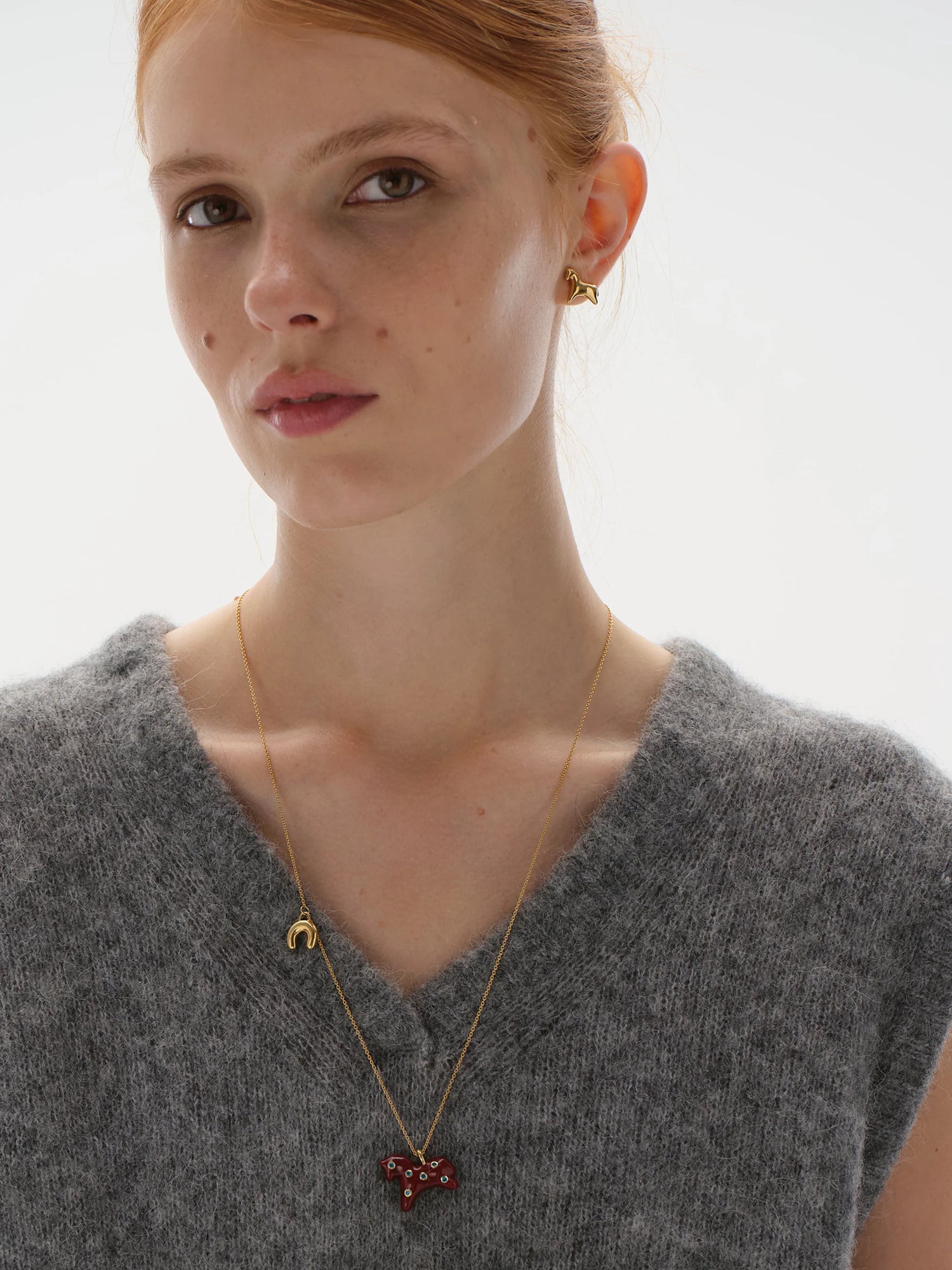 Konyk earrings gold-plated and enamel